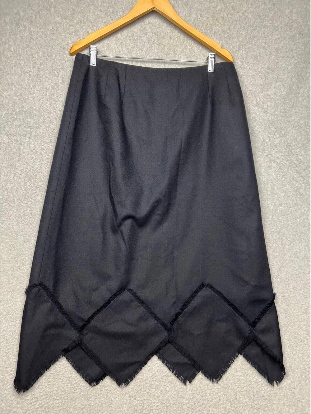 Harve Benard Wool Midi Skirt Womens 16 Navy Office Simple old money Classic